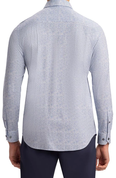 Bugatchi Tech Knit Stretch Cotton Button-up Shirt In Air Blue