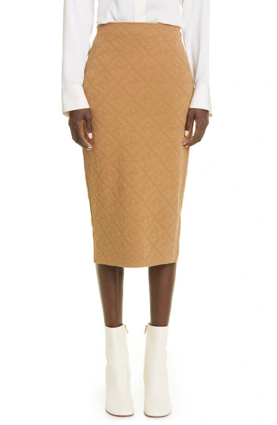 Shop Fendi Diagonal Ff Jacquard Sweater Skirt In F1flf-california