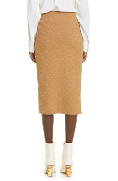 Shop Fendi Diagonal Ff Jacquard Sweater Skirt In F1flf-california