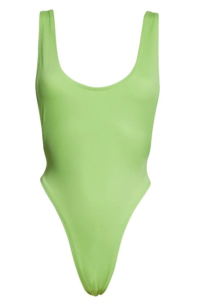 Shop Norma Kamali Marissa One-piece Swimsuit In Gemini Green