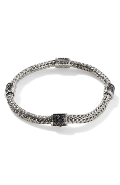 Shop John Hardy Sapphire Stations Chain Bracelet In Silver/black Sapphire