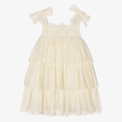 Shop Abel & Lula Girls Ivory Tiered Tulle Dress