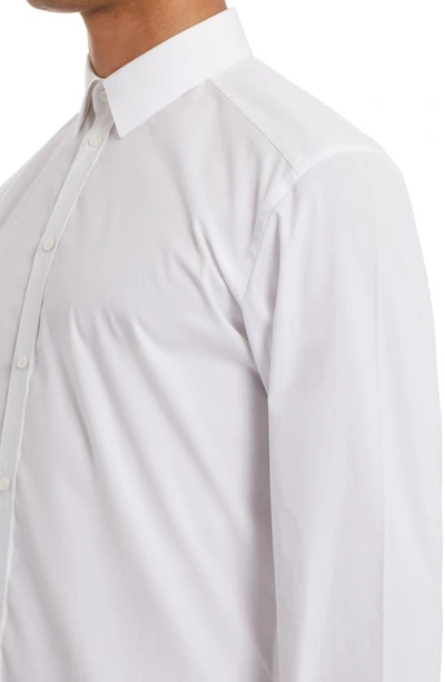 Shop Dolce & Gabbana Gold Fit Stretch Cotton Dress Shirt In W0800 Bianco Ottico