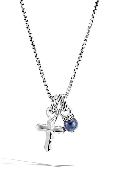 Shop John Hardy Classic Chain Dagger Amulet Pendant Necklace In Blue