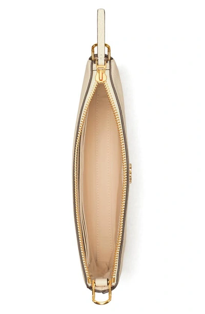 Tory Burch Kira Zip Pebbled Leather Crossbody Bag In White