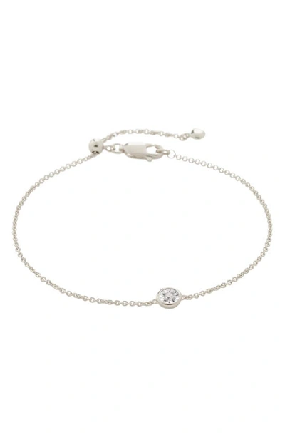 Shop Monica Vinader Essential Diamond Bracelet In Silver