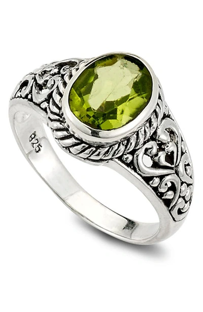 Shop Samuel B. Sterling Silver Peridot Ring In Green