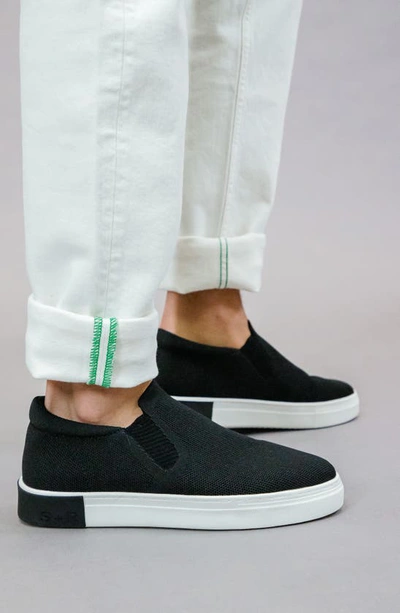 Shop Strauss And Ramm Strauss + Ramm Slip-on Sneaker In Black Fly Knit