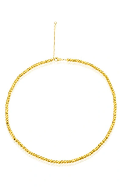 Shop Adornia Bead Chain Anklet In Yellow