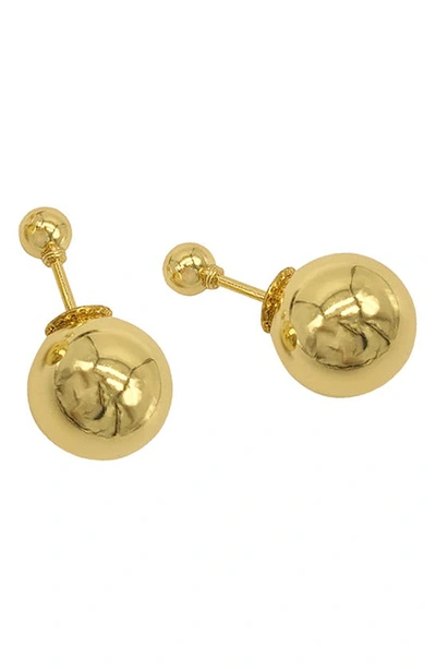 Shop Adornia Double-sided Ball Earrings In Yellow