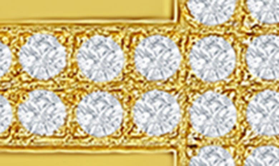 Shop Blackjack Polished Cz Cross Necklace In Gold