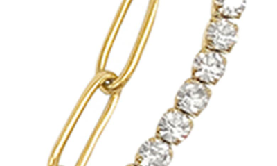 Shop Adornia Water Resistant 14k Gold Plated Cz Tennis Chain & Paperclip Chain Necklace Set In Yellow