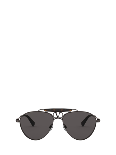 Shop Valentino Va2039 Rutenium Sunglasses