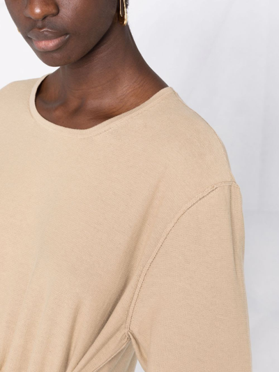Shop Lemaire Wrap Top In Hessian Beige