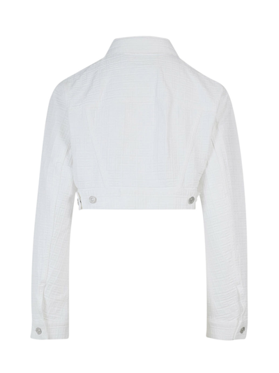 Shop Givenchy Cropped Denim Jacket In White