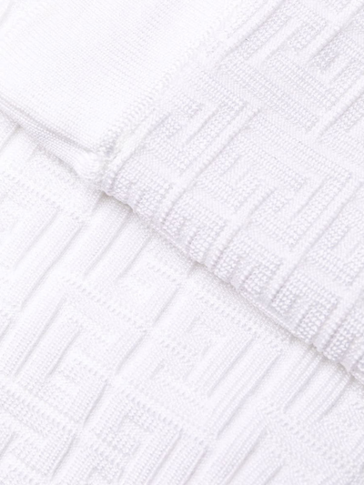 Shop Balmain Textured Knitted Monogram Leggings In Fa Blanc