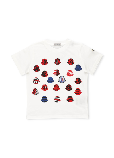 Shop Moncler Embroidered T-shirt In White
