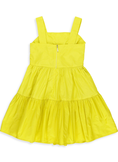 Shop Msgm Bow Dress In Yellow