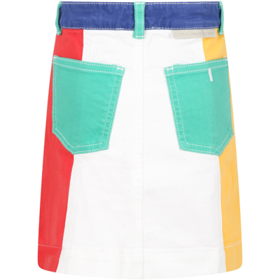 Shop Stella Mccartney Multicolor Skirt For Girl With Patch Logo