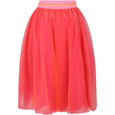 Shop Simonetta Multicolor Skirt For Girl In Pink