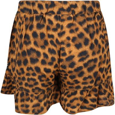 Shop Molo Brown Short For Girl In Multicolor