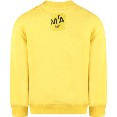 Shop Marques' Almeida Yellow Sweatshirt For Kids With Black Logo