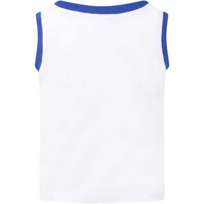 Shop Marni White Tank Top For Girl With Logo