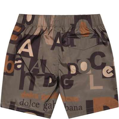 Shop Dolce & Gabbana Green Swimsuit For Baby Boy