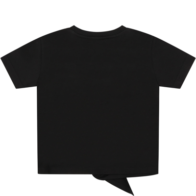 Shop Dolce & Gabbana Black T-shirt For Baby Girl With Logo