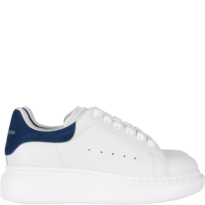 Shop Alexander Mcqueen White Sneakers For Kids