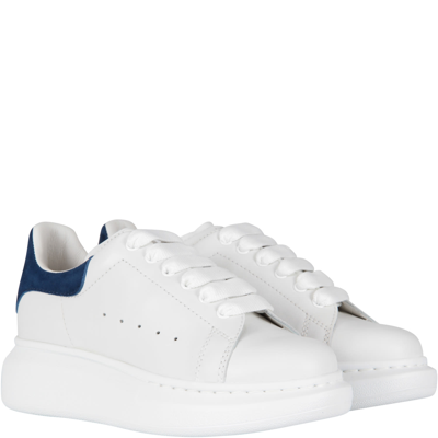 Shop Alexander Mcqueen White Sneakers For Kids
