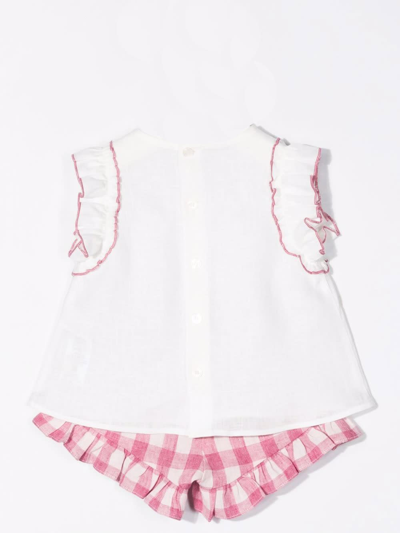 Shop Il Gufo Top And Shorts Set In Latte-rosa