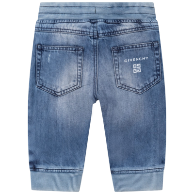 Shop Givenchy Drawstring Jeans In Denim Scuro