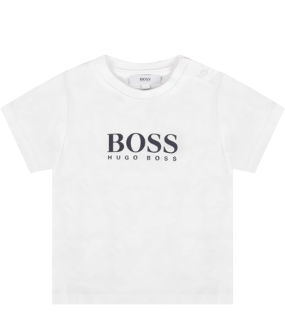 Shop Hugo Boss T-shirt With Logo In Bianca