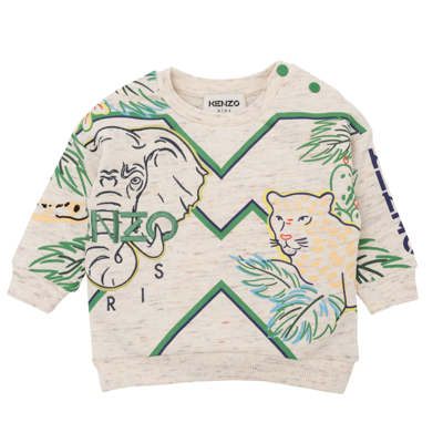 Shop Kenzo Sweatshirt With Print In Ecrù