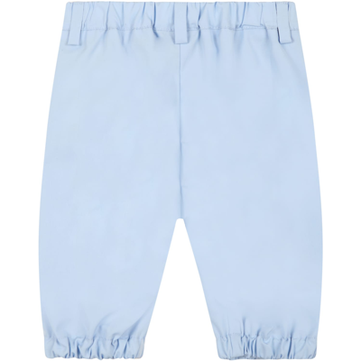 Shop Fendi Light-blue Trouser For Baby Boy In Light Blue