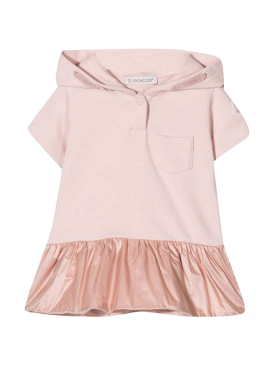 Shop Moncler Baby Girl Pink Dress In Rosa