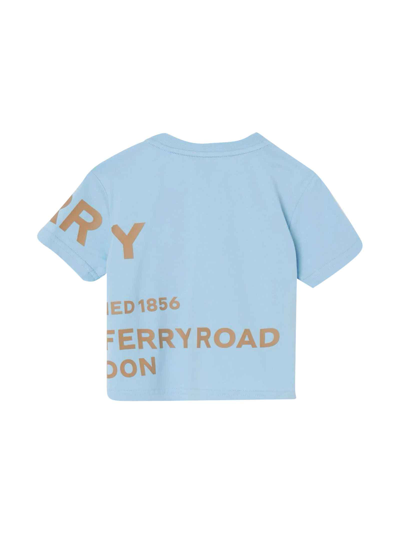 Shop Burberry Baby Boy Blue T-shirt