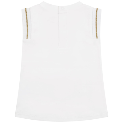 Shop Karl Lagerfeld Dress With Logo In White