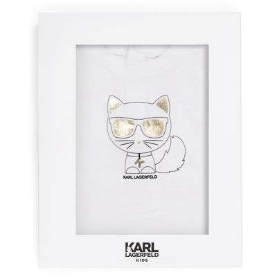 Shop Karl Lagerfeld Dress With Logo In White