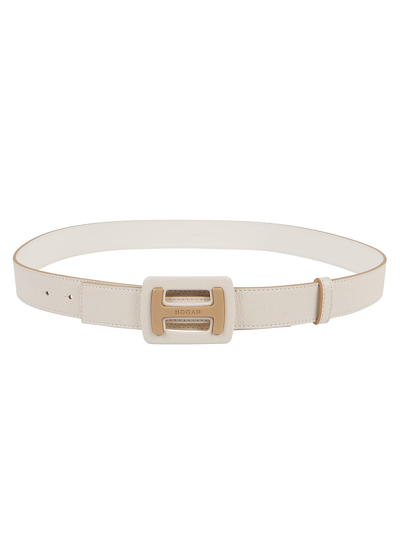 Shop Hogan Belt In Bianco Marmo