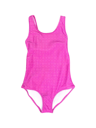 Shop Givenchy Fuchsia Girl Swimsuit In Lampone