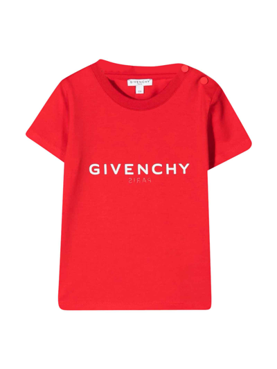 Givenchy Signature Crew Neck T-shirt In Rosso