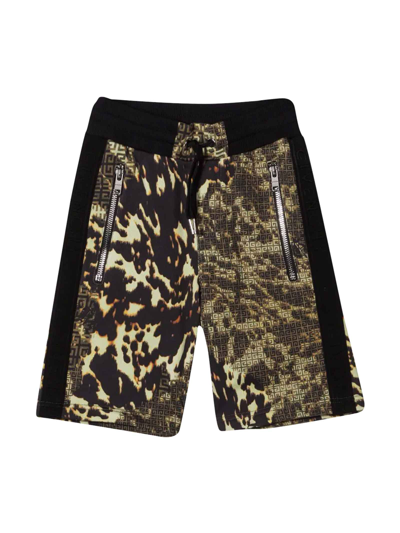 Shop Givenchy Black And Kaki Boy Bermuda Shorts