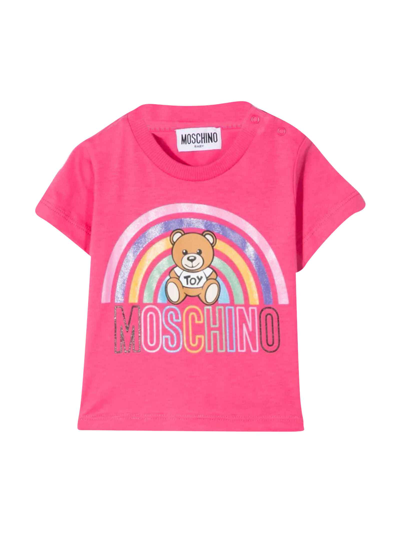 Shop Moschino Pink T-shirt With Toy Print In Rosa