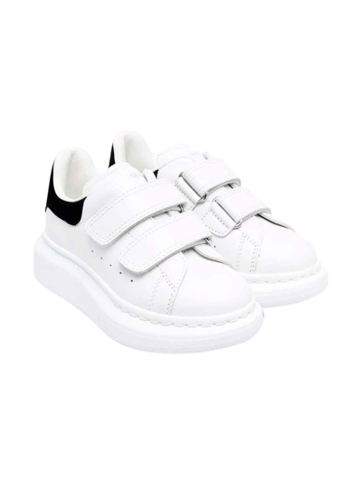 Shop Alexander Mcqueen Kids Unisex White Sneakers In Bianco/nero