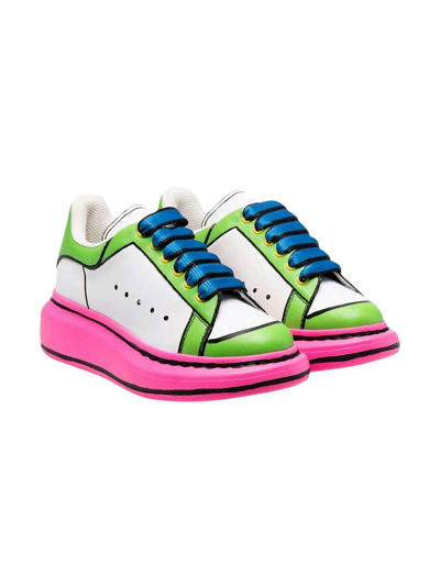 Shop Alexander Mcqueen Unisex Multicolor Sneakers Kids In Bianco