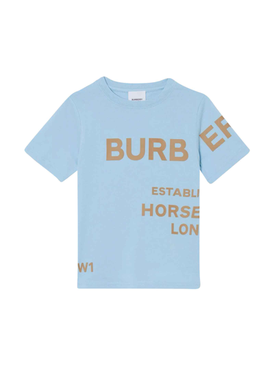 Shop Burberry Light Blue T-shirt