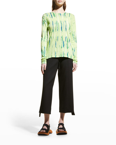 Shop Proenza Schouler Tie-dye Long Sleeve T-shirt In Light Green Multi