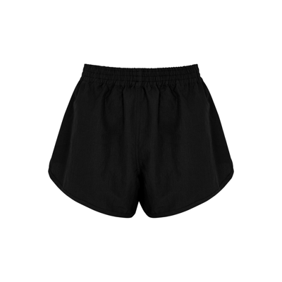 Shop Jw Anderson Black Logo Cotton-blend Shorts